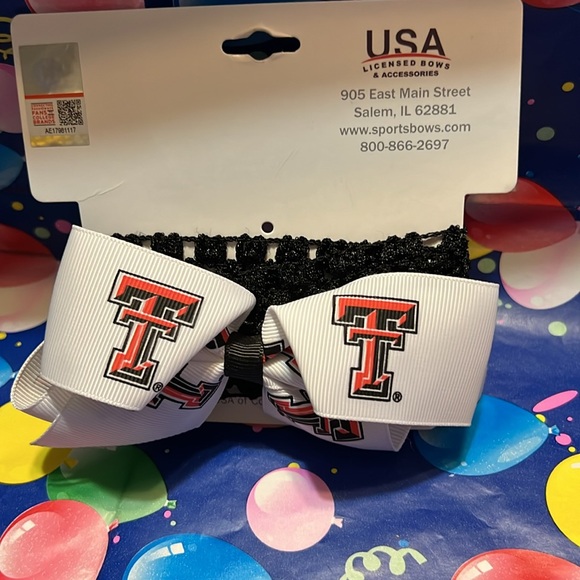New University Of Texas Tech Red Raiders Crochet Headband w/ Junior Bow (B-2) - Picture 2 of 4
